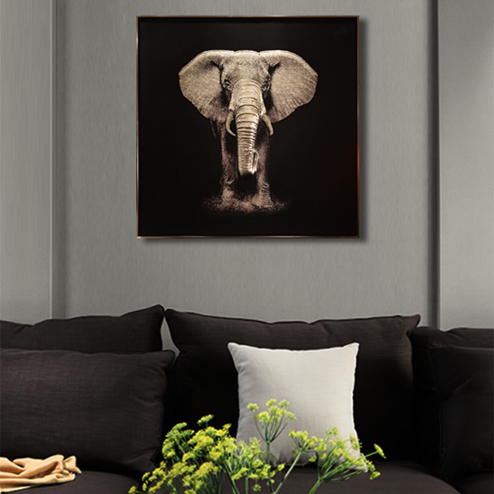 Pintura de vidrio de elefante realista en 3D sobre vidrio ultra claro con bajo contenido de hierro