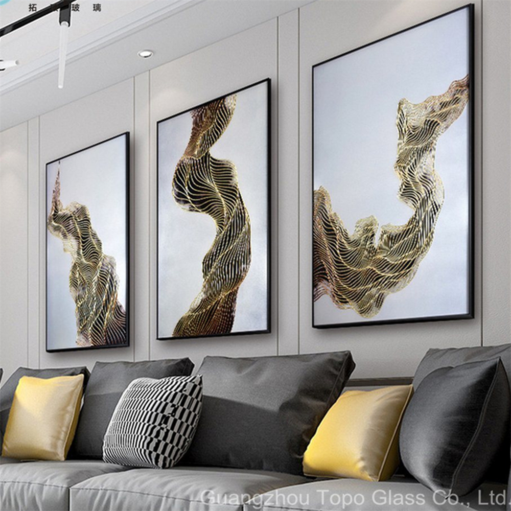 Arte decorativo moderno Picutre Hotel pintura de vidrio de pared para la venta